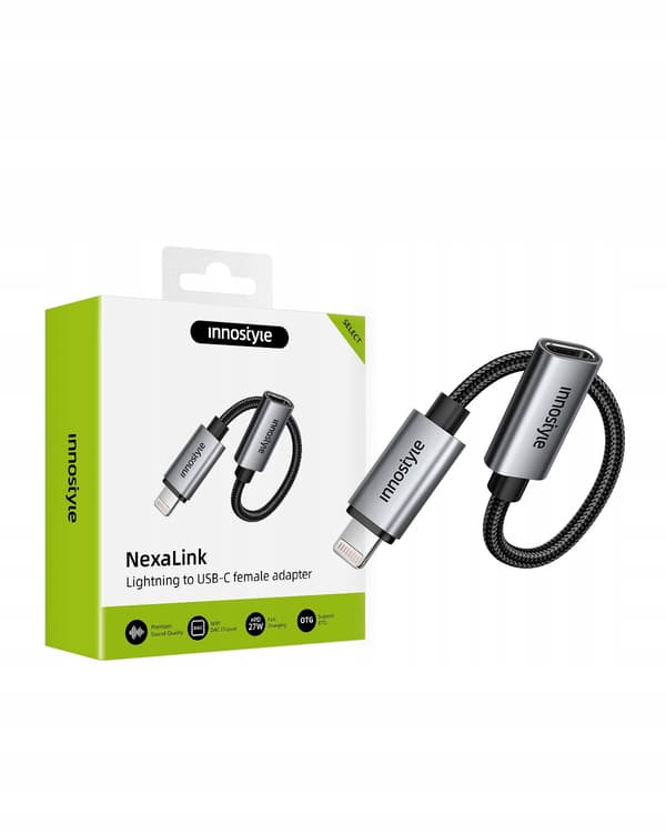 INNOSTYLE LIGHTNING USB-C OTG 3A ADAPTER TIL IPHONE 11 12 13 14