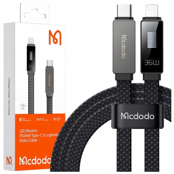 MCDODO Opladerkabel USB-C Lynhurtig Opladning til iPhone 1M LED