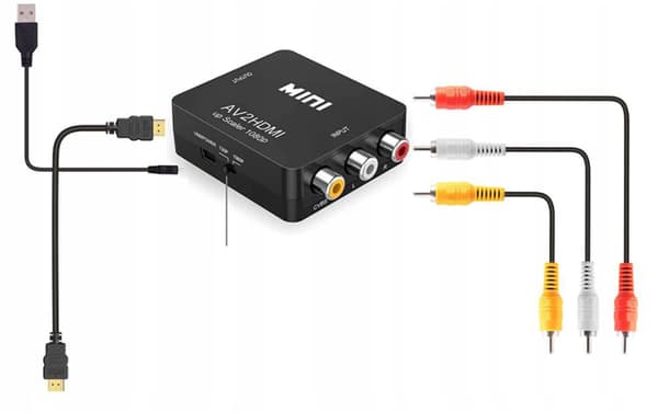 AV-ADAPTER RCA TIL HDMI-KONVERTER CINCH 1080P KABEL
