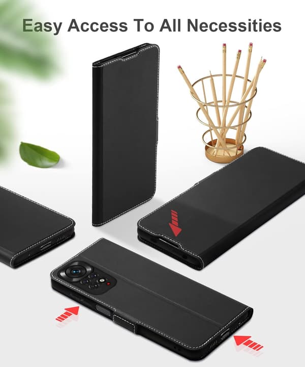 ETUI TIL XIAOMI REDMI NOTE 11/NOTE 11S PU LÆDER SORT MED FLAP