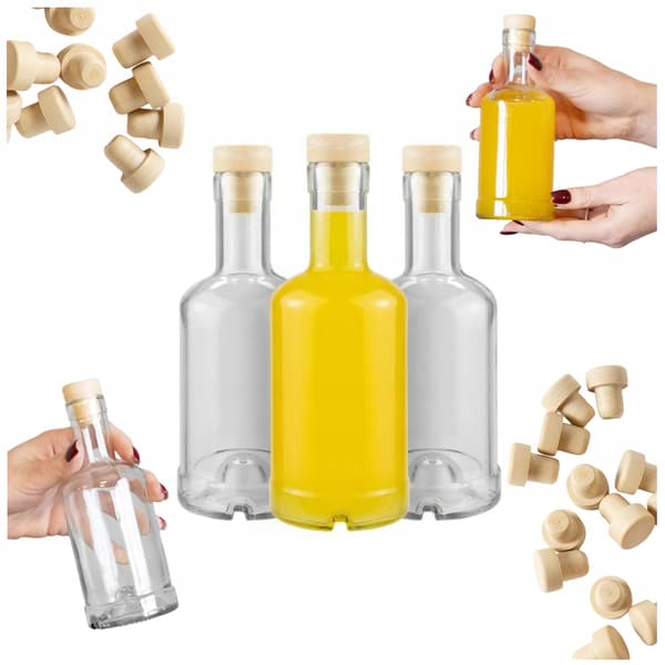 5x Tadek glasflaskor 250ml för likörer alkohol juice set