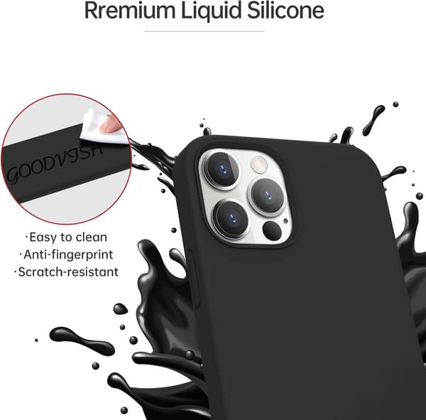 SILIKONEETUIS TIL APPLE IPHONE 12 PRO MAX 6,7" SORT MED MIKROFIBER