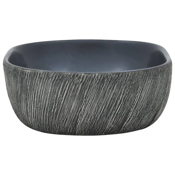 vidaXL bordvask sort og grå oval 47x33x13 cm