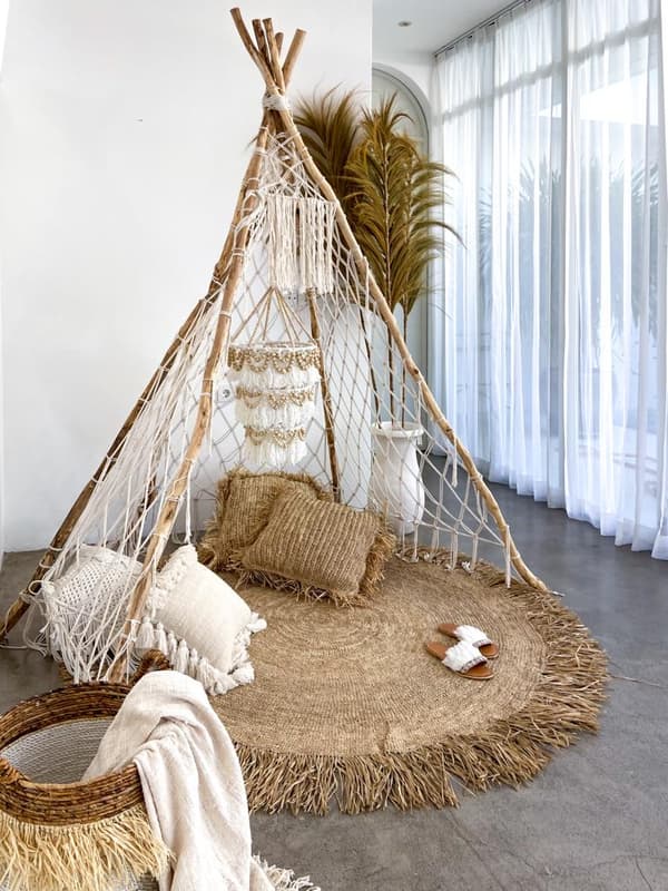 Rund Raffia Tæppe AMBAL