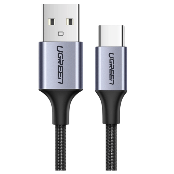 UGREEN US288 USB til USB-C QC3.0-kabel 1,5 m med aluminiumsstik (sort)