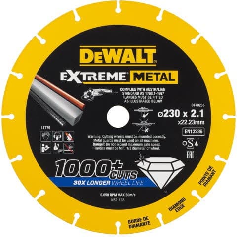 DEWALT DT40255 DIAMANTKLINGA FÖR STÅLSKÄRNING, DIAMETER 230 MM