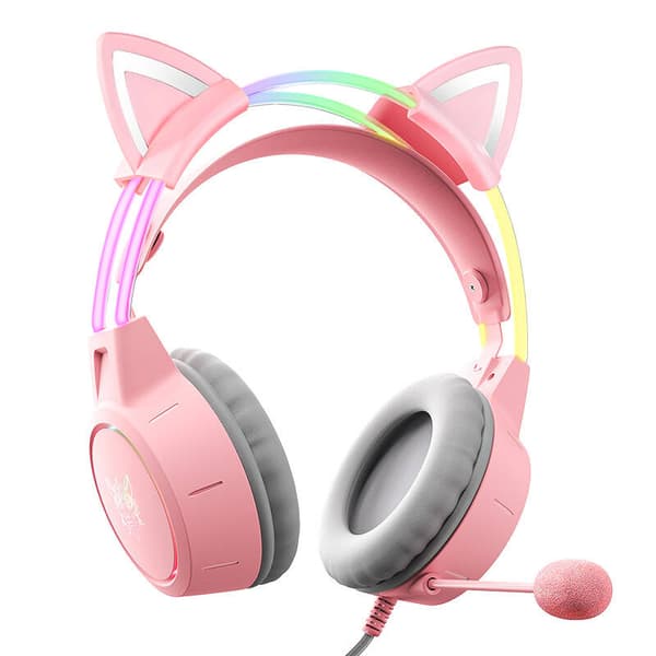ONIKUMA X15Pro Gaminghörlurar Rosa/Kattöron