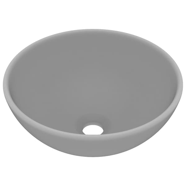 vidaXL rund håndvask til badeværelset mat lysegrå 32,5 x 14 cm