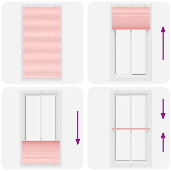 vidaXL Rosa plisségardin 105x200 cm Tygbredd 104,4 cm