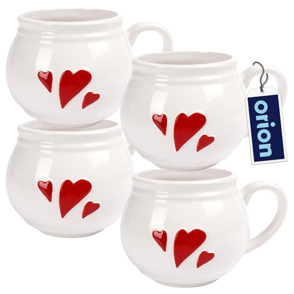 Keramisk mugg HJÄRTA 430 ml 4 st.