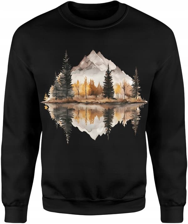 Herrtröja MOUNTAINS FOREST NATURE MED TRYCK BOMULL TRAVELER XL