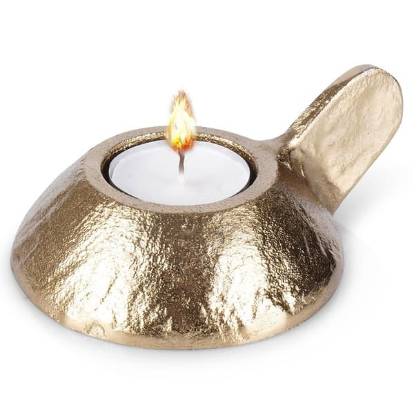 Ljusstake aluminium guld 12x9x5 cm