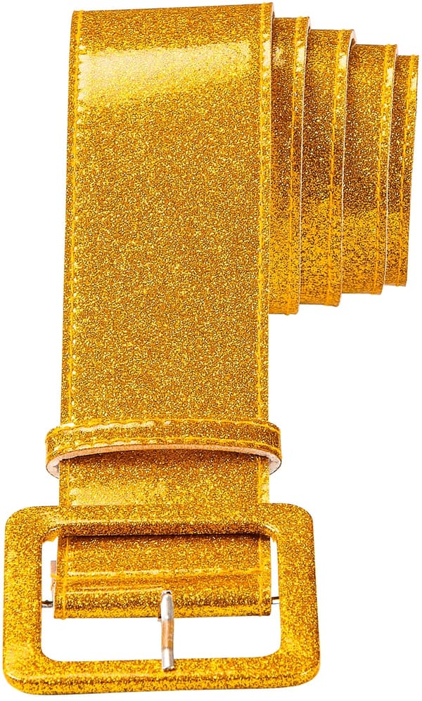 Tjockt Glitterbälte Guld Disco 80-tal 120cm