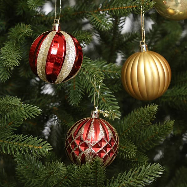 StarryLights julekuglesæt, rød og guld - elegant julepynt