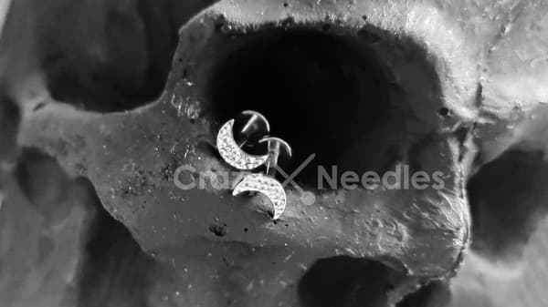 Titanmånmutter - silver - TNA-068 1,2 mm