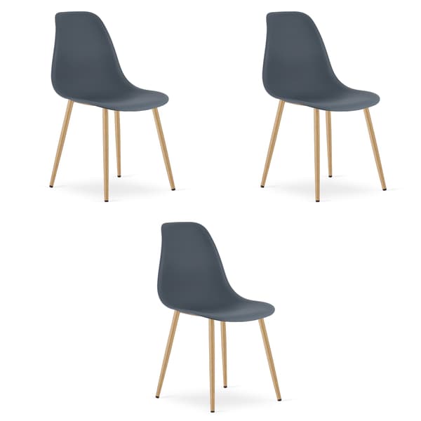 WAT mørk skiferstol / naturlige ben x 3