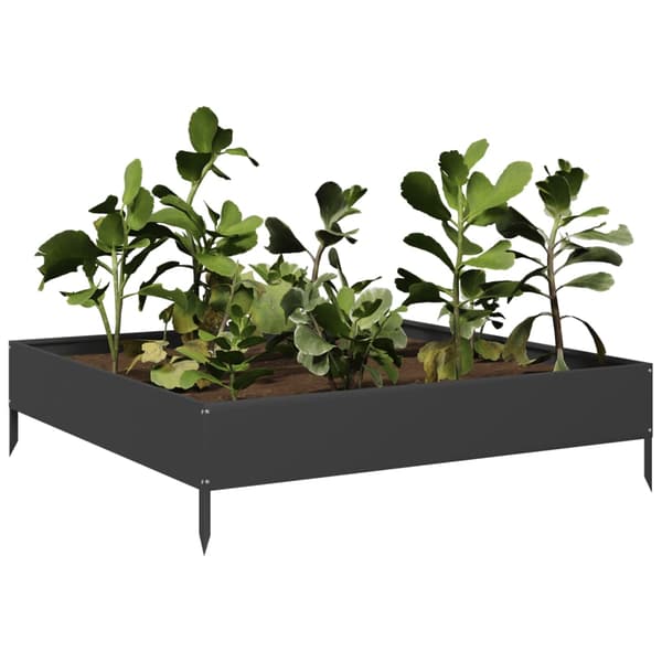 vidaXL højbed, sort, 100x100x26 cm, stål
