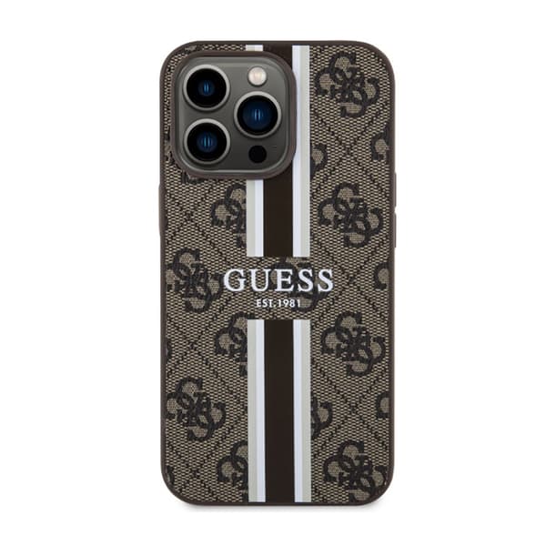 Guess 4G Printed Randig MagSafe - iPhone 13 Pro Max-skal (brunt)