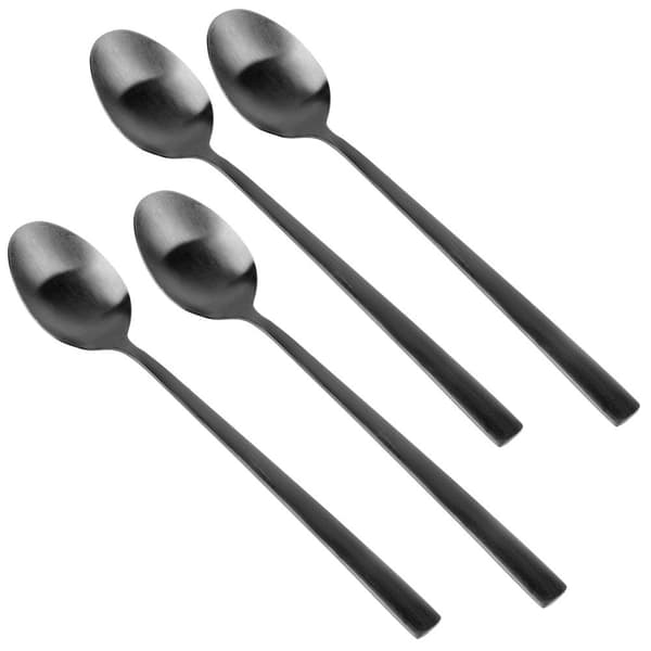 Sorte stålcocktailskeer 4 stk.