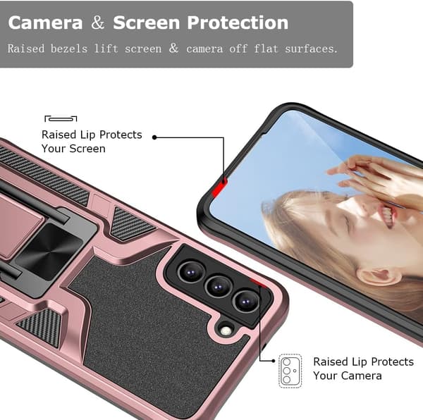 ARMOR ETUI TIL SAMSUNG GALAXY S21 FE 5G PINK SORT STRONG MED STATIV