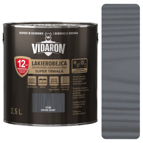 VIDARON INTELLIGENT SKYDDANDE SUPERHÅLLBAR LACKBETS GRÅ ASK 2,5L