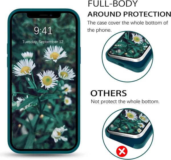 APPLE IPHONE 12 PRO MAX SKAL MÖRKGRÖNT SILIKONBAKSIDA