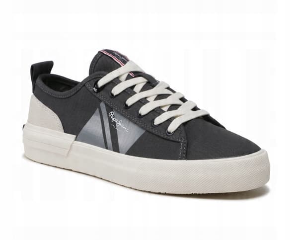 Pepe Jeans Allen Flag Herresneakers Sort MED Læder 45 AWE
