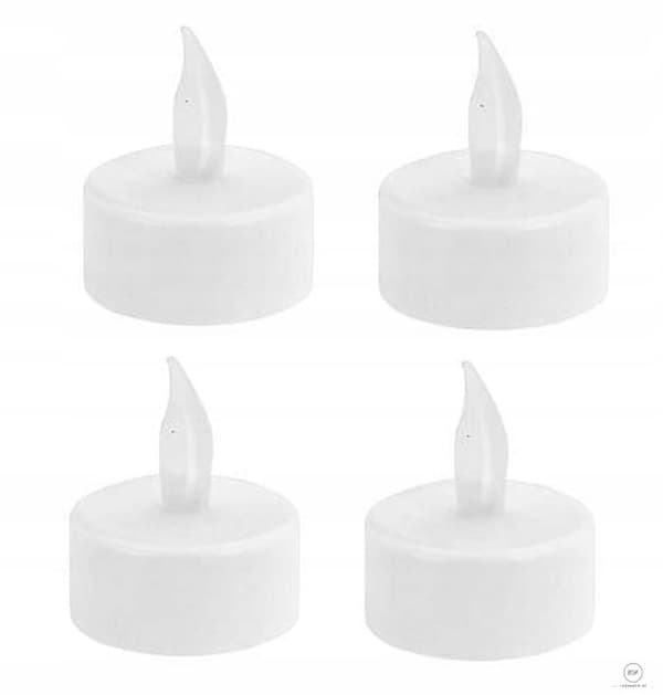 Fyrfadslyssæt med 4 hvide LED-lys