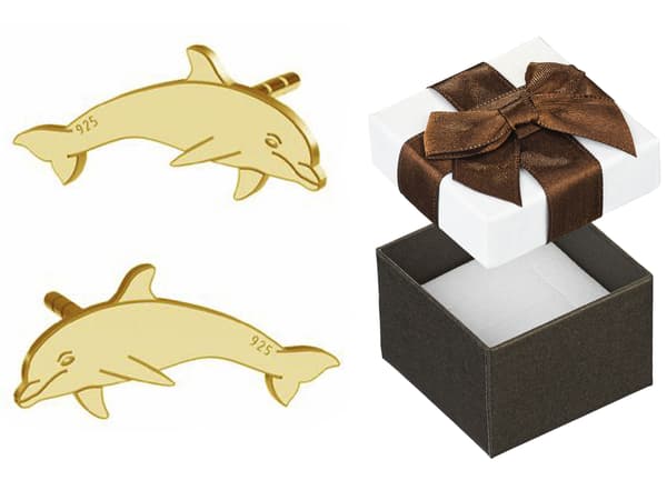 Dolphin DELPHIN silver FÖRGULDADE DELFINER örhängen