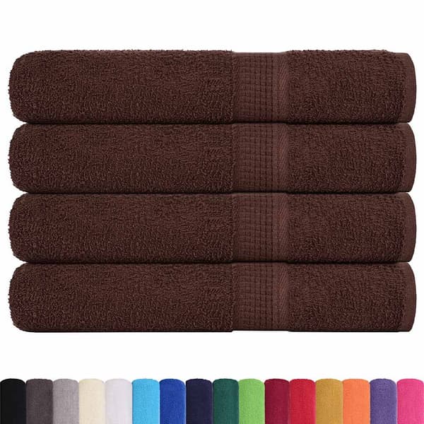 vidaXL Bastuhanddukar, 4 st, bruna, 80x200 cm, 100 % bomull