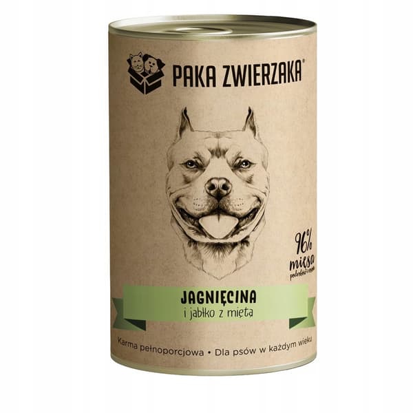 Paka Zwierzaka våtfoder för hundar 6x400g lamm