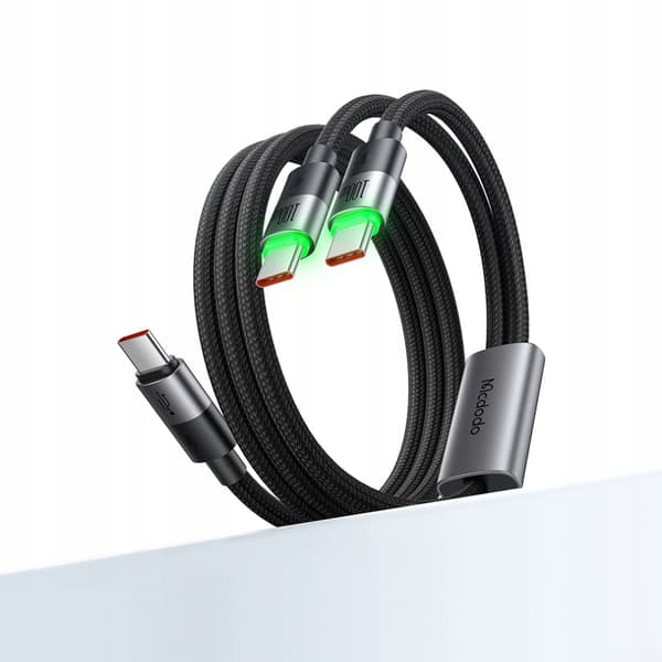 MCDODO USB-C KABEL 2-I-1 HURTIG OPLADNING TIL IPHONE MACBOOK LED 100W 2M