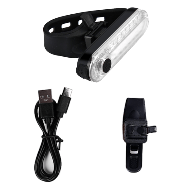 Vit LED-framlykta USB gummirem 12h vattentät