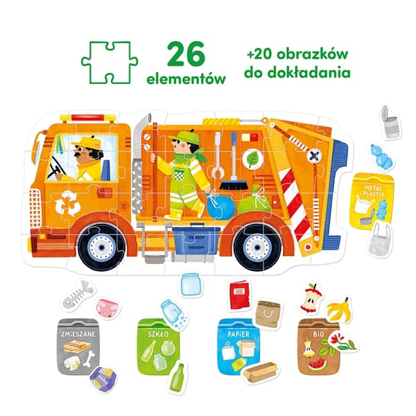 CzuCzu Puzzle Moto Puzzle Roska-auto Pikkulapsille 2+