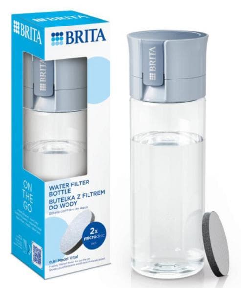 Brita Vital suodatinpullo 0,6 l sininen ja 2 MicroDisc-suodatinta