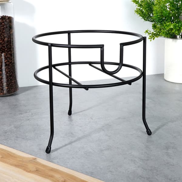 Sort metalstativ til krukke med hane 20 cm