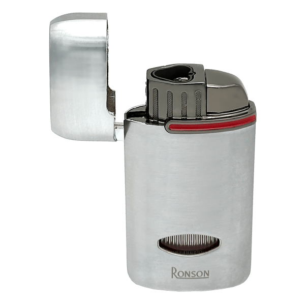 RONSON FEN SILVER 3 JET lighter med cigarpunch, jet
