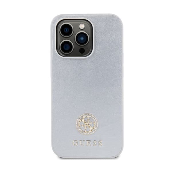 Guess 4G Strass Metalllogotyp - iPhone 15 Pro-skal (Silver)