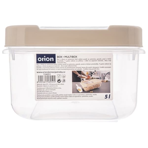 Opbevaringsbeholder til kapsler, pulver og foder beige 5 liter