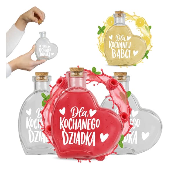 Isovanhempien päivän lahjarasia puinen + sydänpullo 250ml
