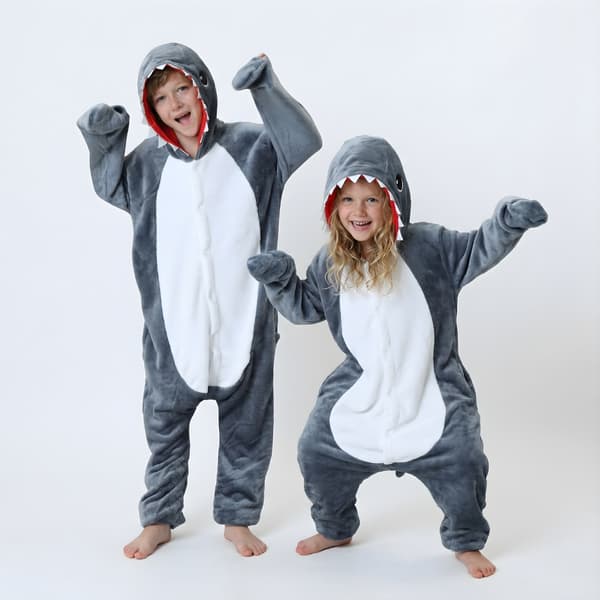 Kigurumi-pyjamas med haj til barn 95-105 cm