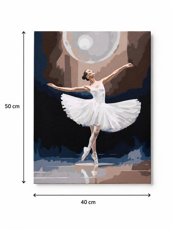 MÅLNING MED SIFFROR MED RAM Tavlor för målning - Vit Svan 40x50 cm