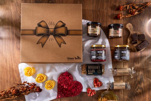 Stor presentkorg sett choklad honung ljus premium låda present