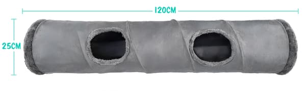 Kattunnel interaktiv 2-i-1-leksak Subway 120x25 cm grå