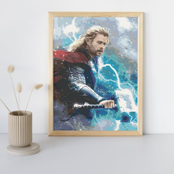 Målning med siffror Thor i stormen Marvel 40x50 cm