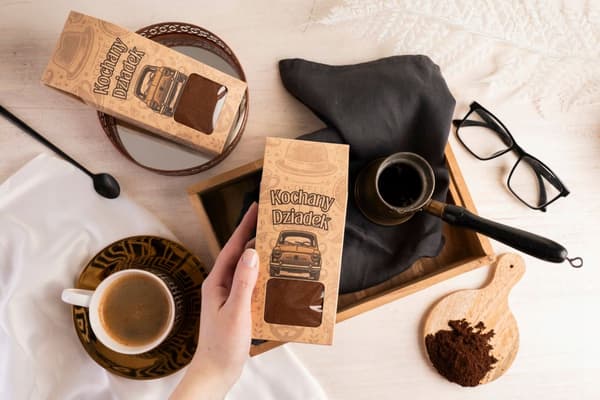 Present för Farmors och Farfars dag set med tryckta underlägg kaffe te