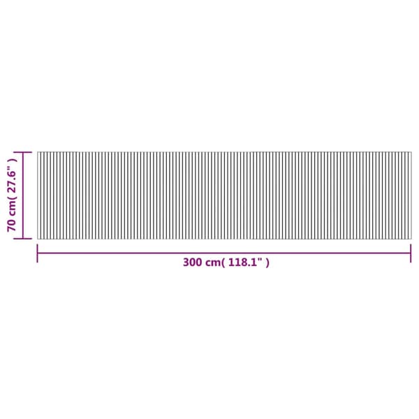 vidaXL Suorakulmainen matto, harmaa, 70x300 cm, bambu