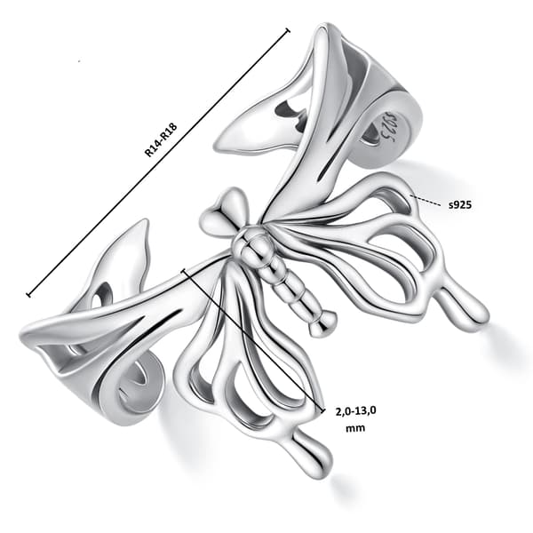 Sølv universal ring smuk sommerfugl sølv 925