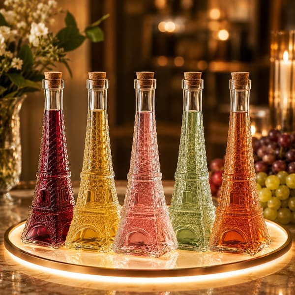 Paris Tower glasflaska 350 ml för alkohol, likörer, vin, presenter