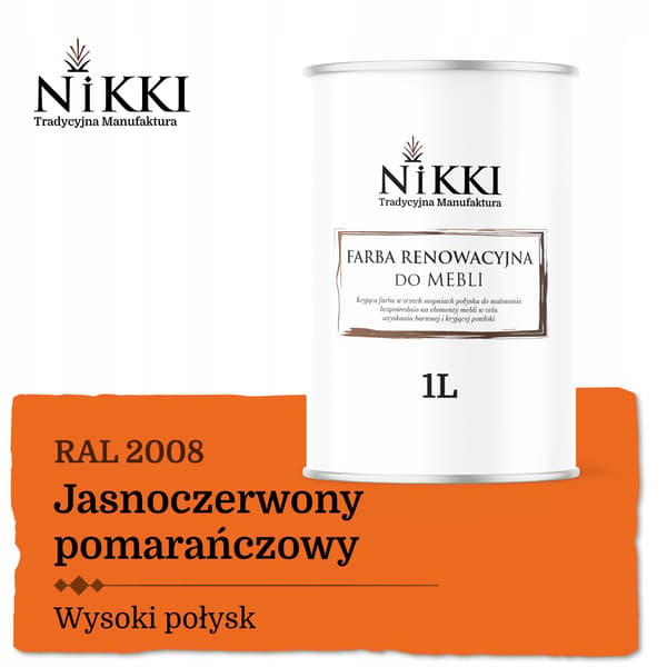 Maling til køkkenlåger rød orange RAL2008 glans 1L